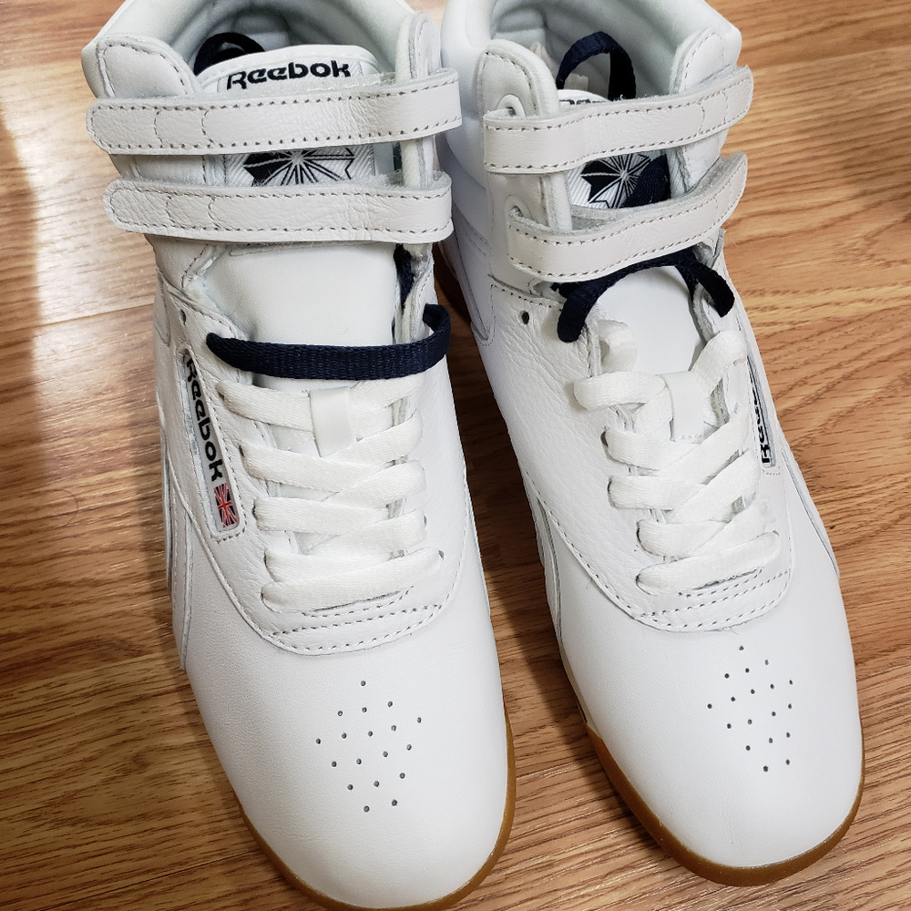 Reebok Freestyle Hi White/PaperWht/Navy/Gum 8.5